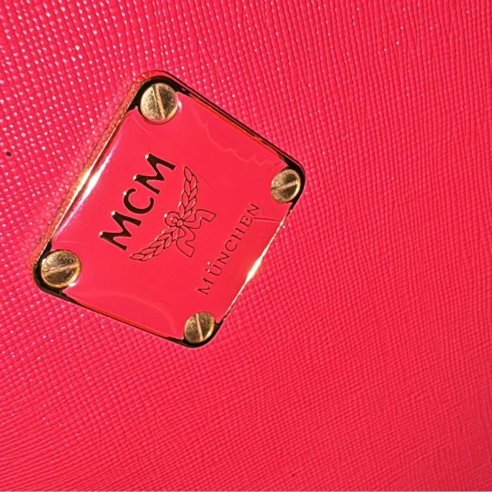 MCM Vibrant Pink Shoulder Bag with Gold Accents with COA - Picture 2 of 16